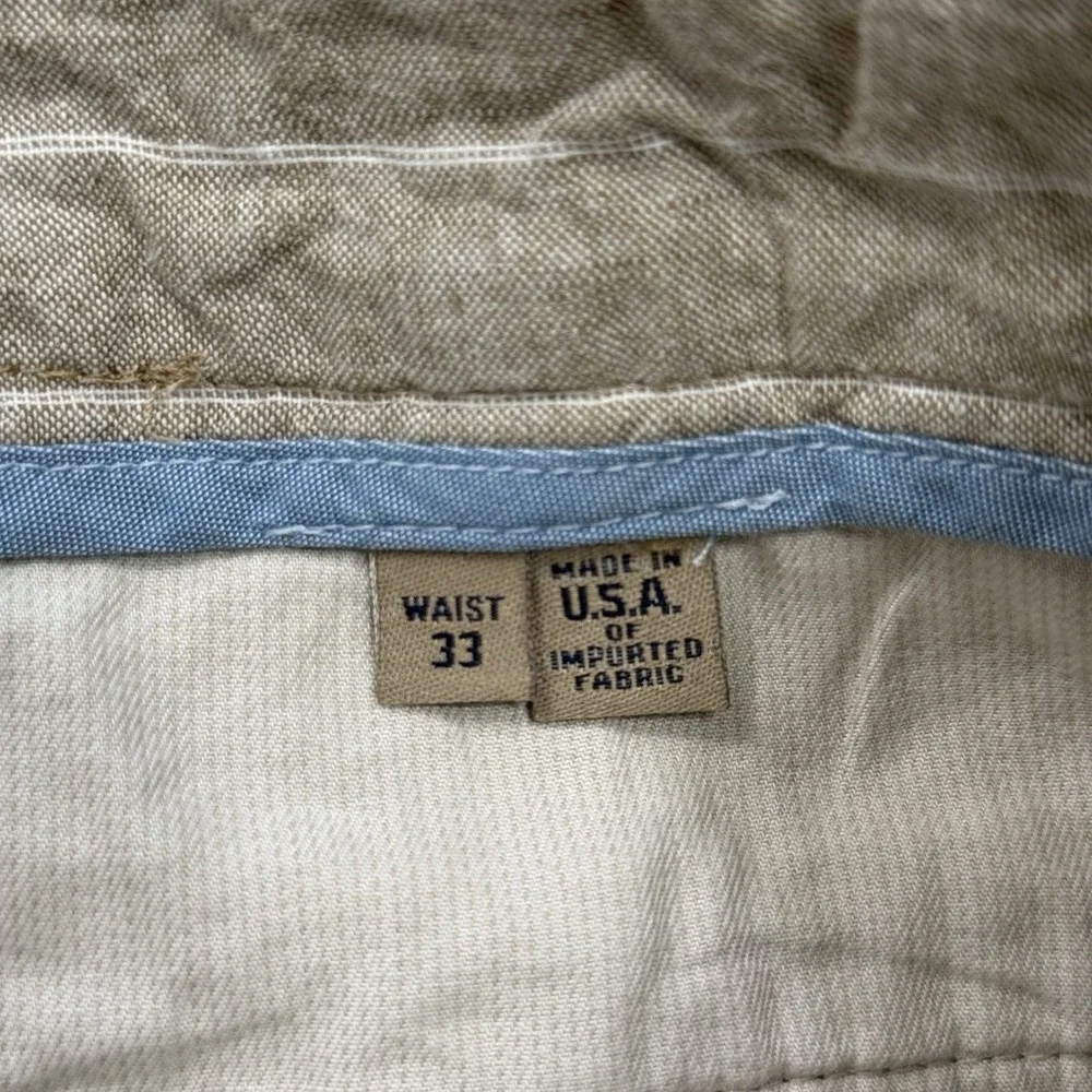 Mens 33 Bills Khakis M2P-DSBL Pants Pleated Derby Stripes Linen Cotton Striped